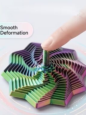 3D Printed Sensory Relax Star with Handle, Colorful Fractal Expanding Hexagonal